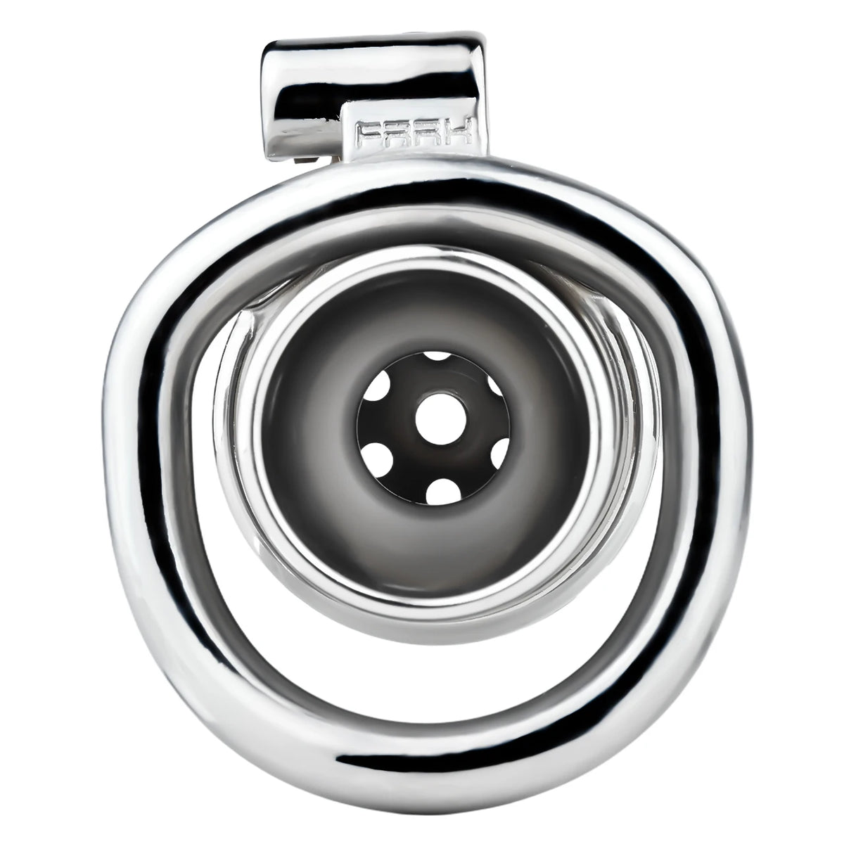 Cage de chastete negative champignon en metal avec ceinture 
