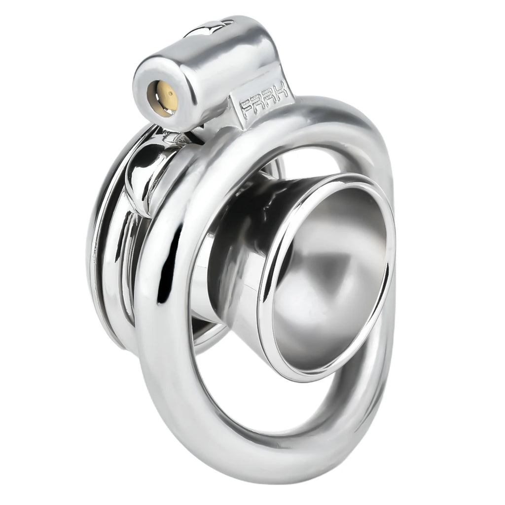 Cage de chastete negative champignon en metal avec ceinture 