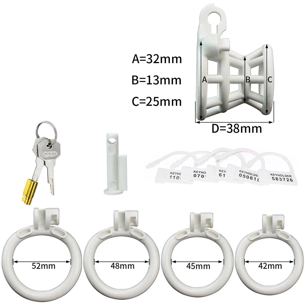 Cage de chastete negative en plastique blanc