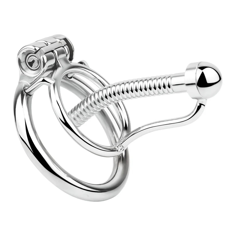 Cage de chastete ouverte avec sonde uretrale longue 