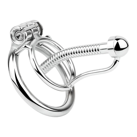 Cage de chastete ouverte avec sonde uretrale longue 