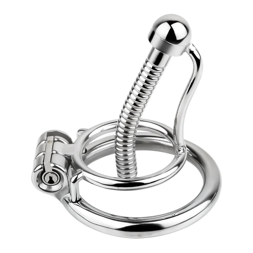 Cage de chastete ouverte avec sonde uretrale longue 