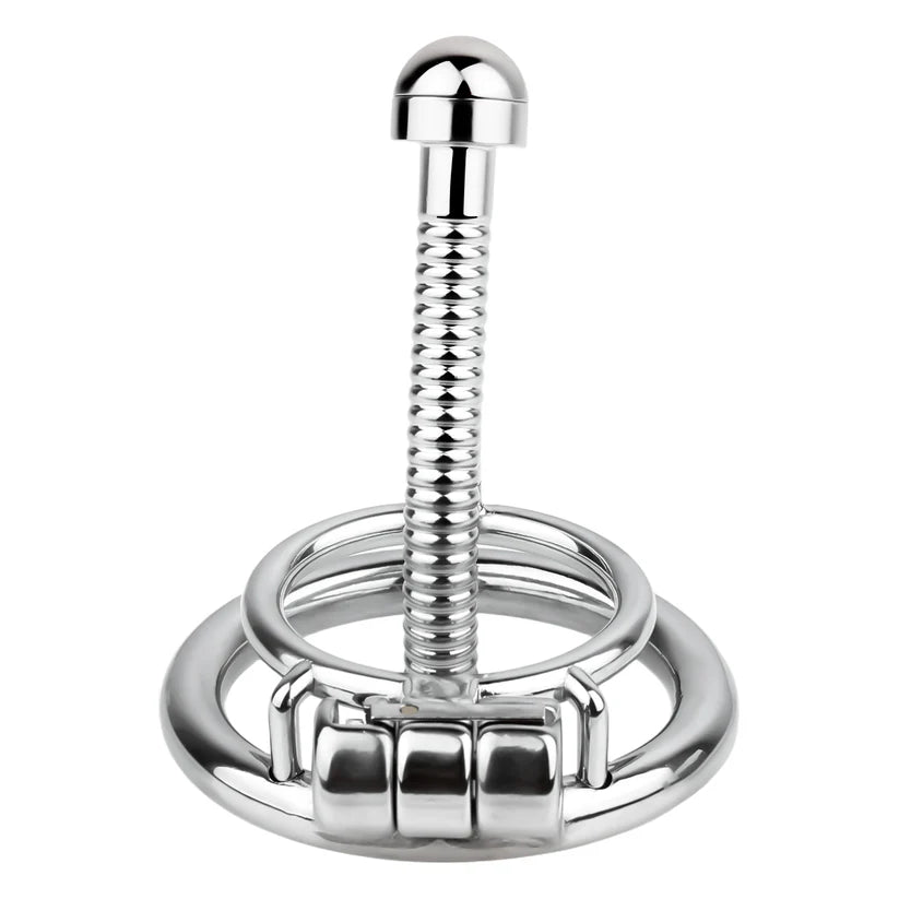 Cage de chastete ouverte avec sonde uretrale longue 