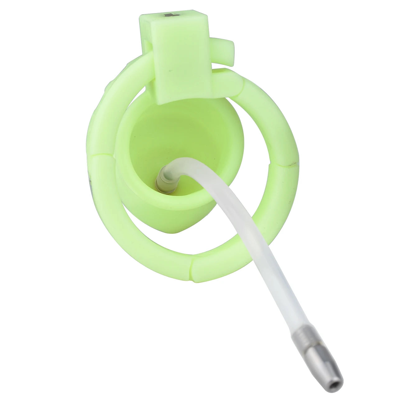 Cage de chastete penis veineux en plastique avec plug d'uretre 