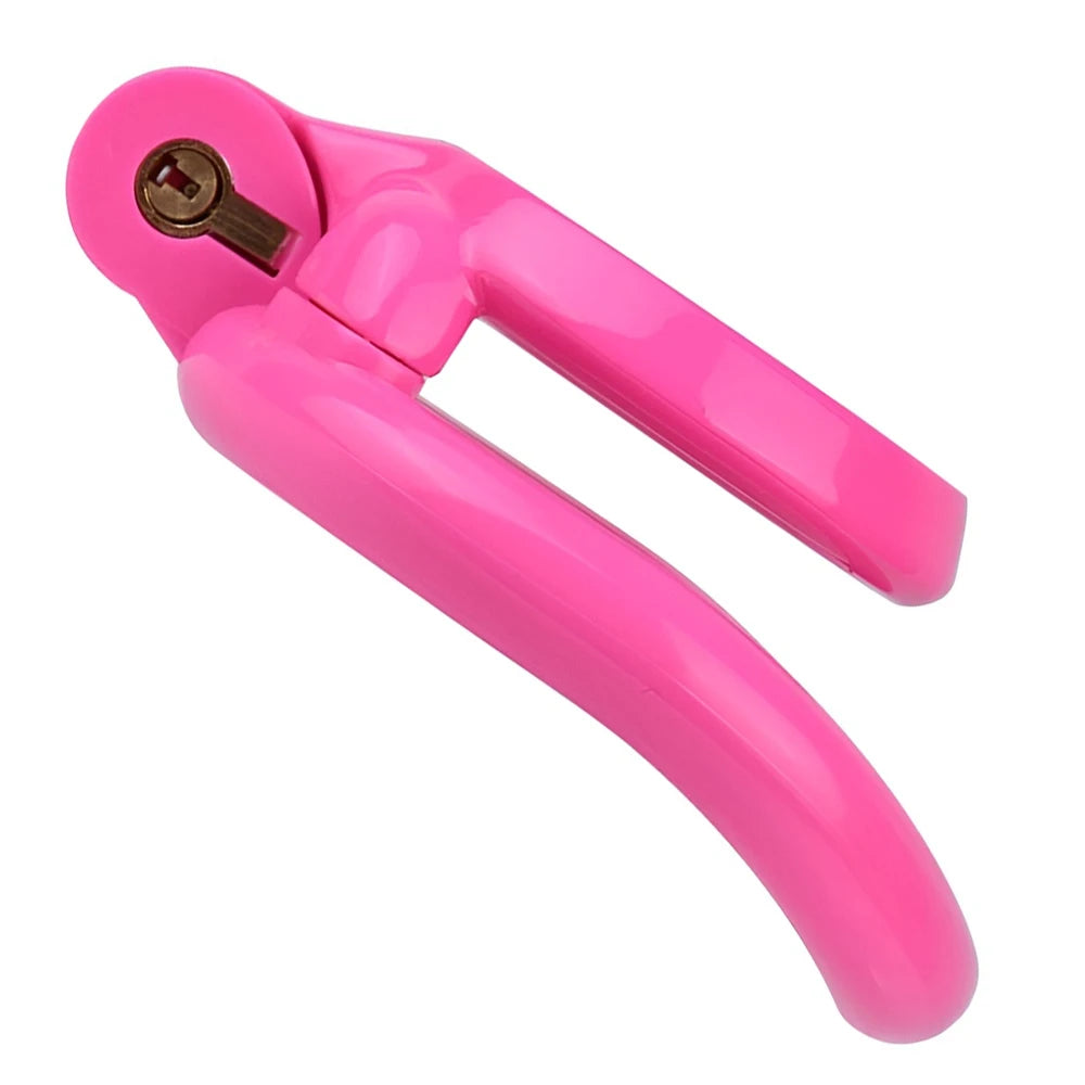 Cage de chastete plate en plastique rose