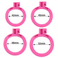 Cage de chastete plate en plastique rose avec plug d'uretre amovible 4 anneaux
