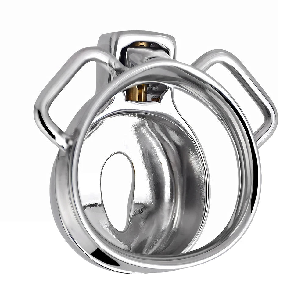 Cage de chastete sissy en metal avec ceinture amovible