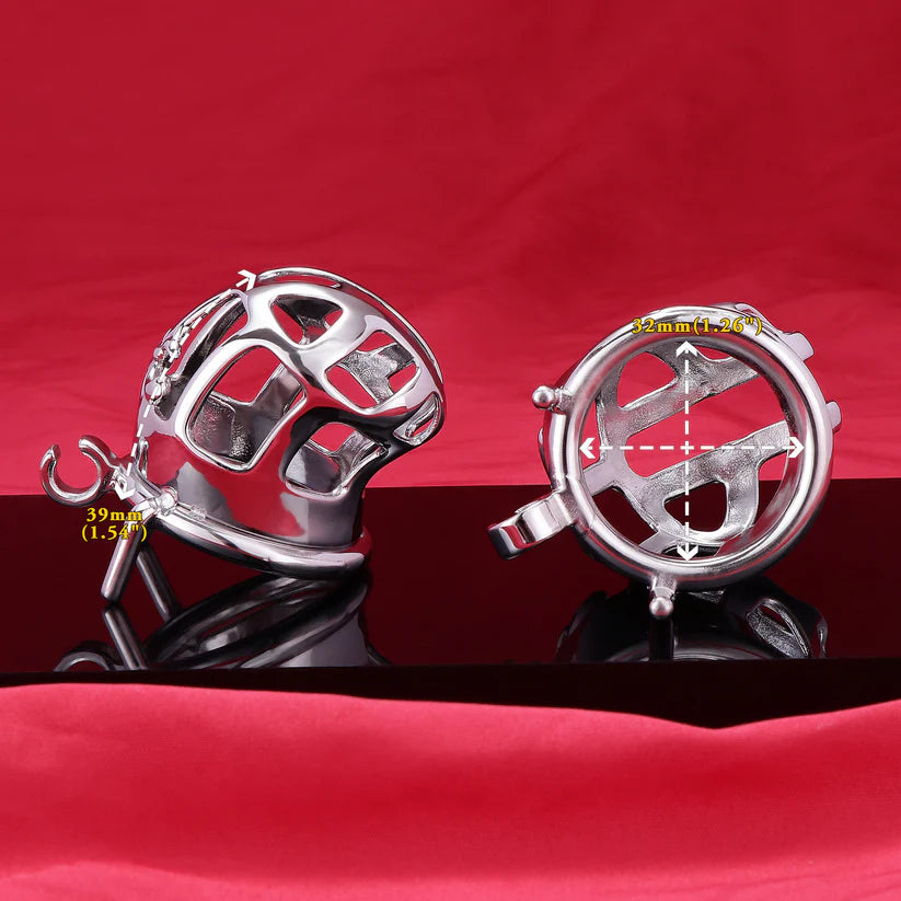 Kleine königliche Peniskäfig mit Fleur-de-Lis aus Metall