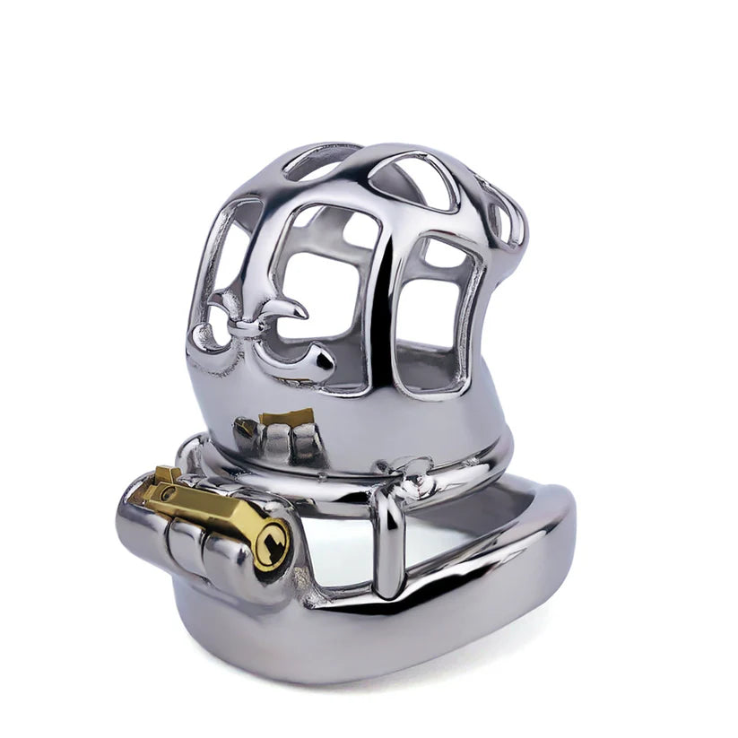 Kleine königliche Peniskäfig mit Fleur-de-Lis aus Metall