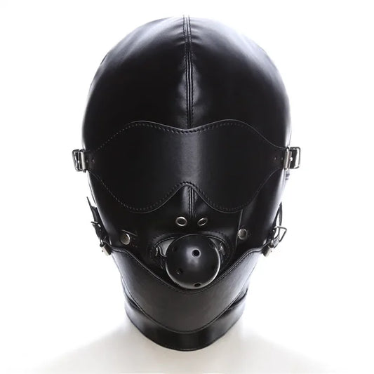 Cagoule BDSM Integrale avec Gag Ball et Masque 
