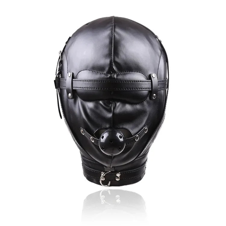 Cagoule BDSM Integrale avec Masque et Baillon 