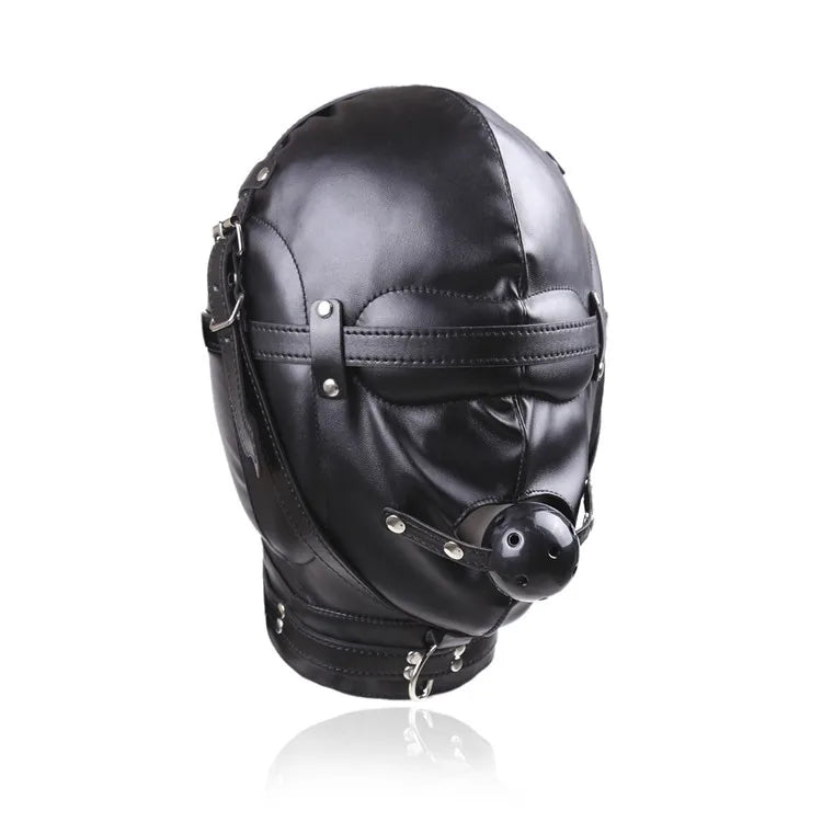 Cagoule BDSM Integrale avec Masque et Baillon 