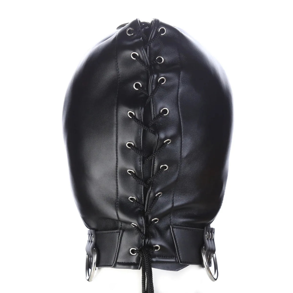 Cagoule BDSM fermeture zip bouche 