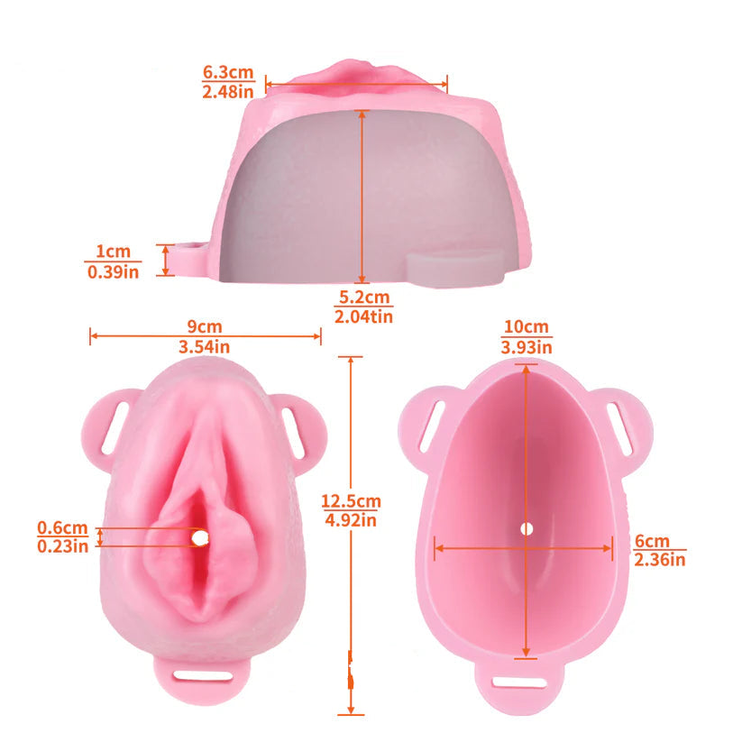 Ceinture de chasteté vagin grandes lèvres en silicone souple