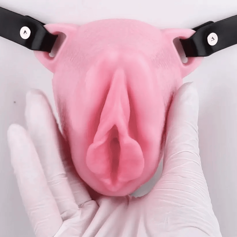 Ceinture de chasteté vagin grandes lèvres en silicone souple
