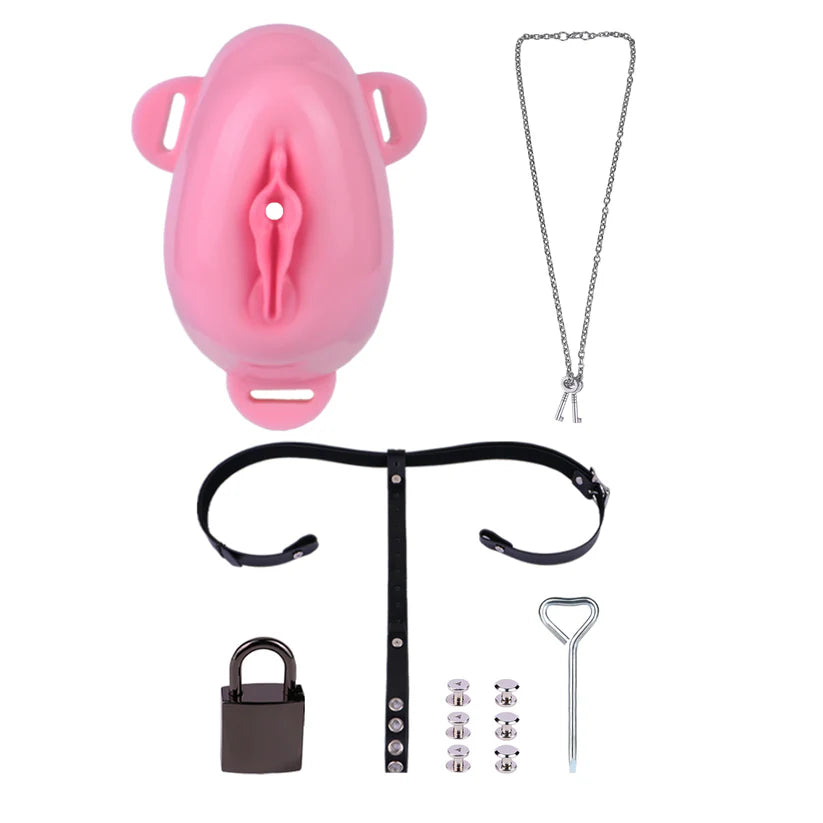 Ceinture de chastete vagin petites levres en silicone souple 