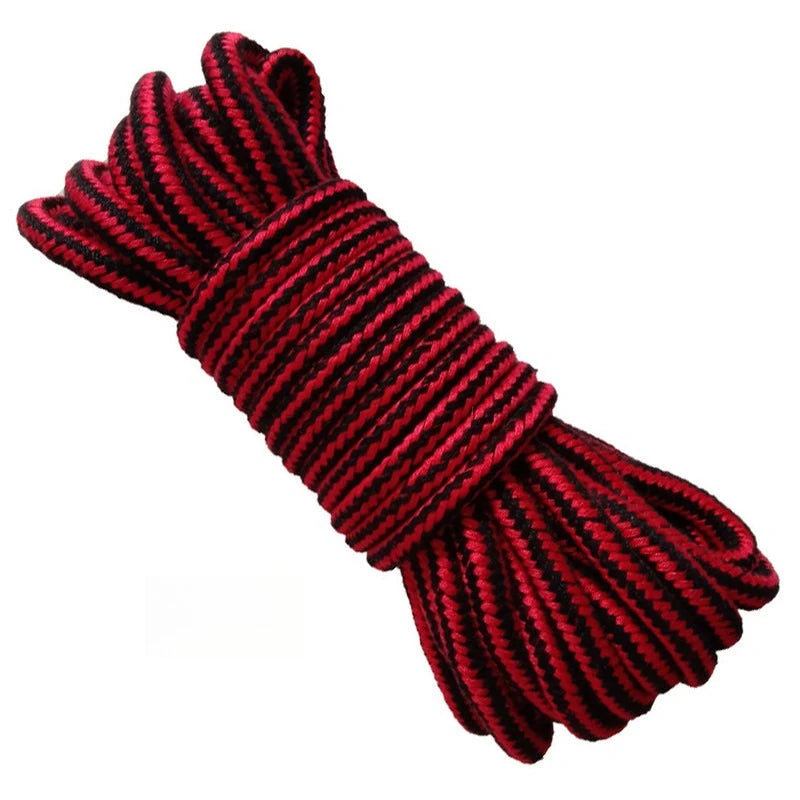 Corde shibari en coton et polyester rouge noir