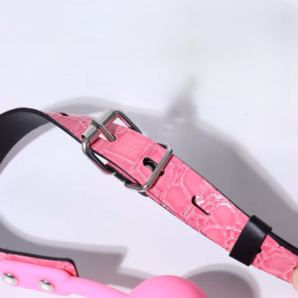 Gag Ball Fleur Rose en silicone 