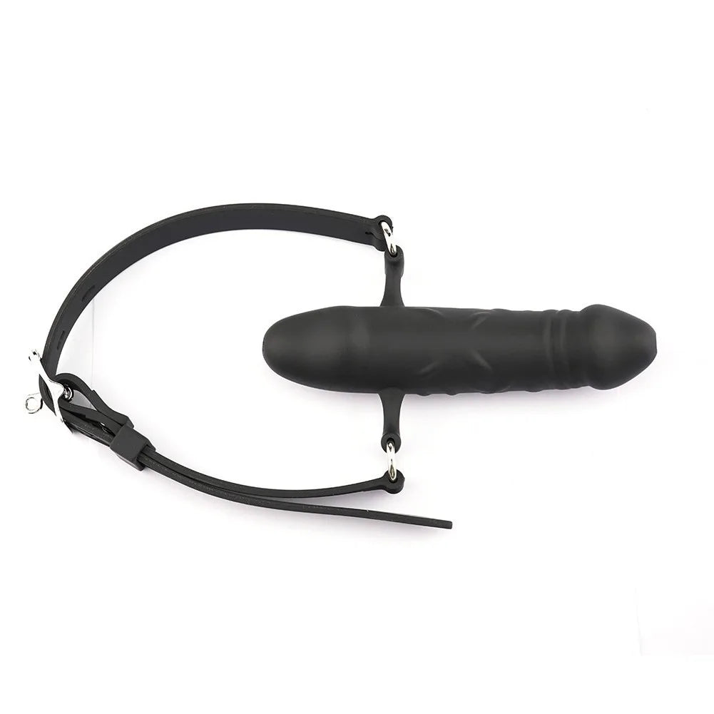 Gag Ball Pénis en silicone noir
