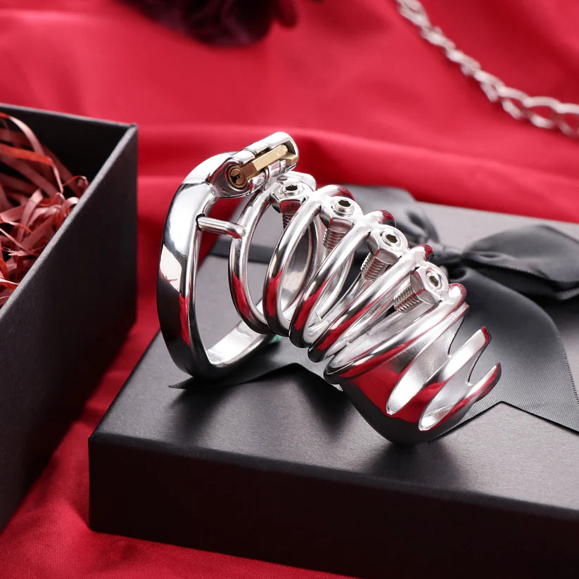 Grande cage de chastete design a vis BDSM