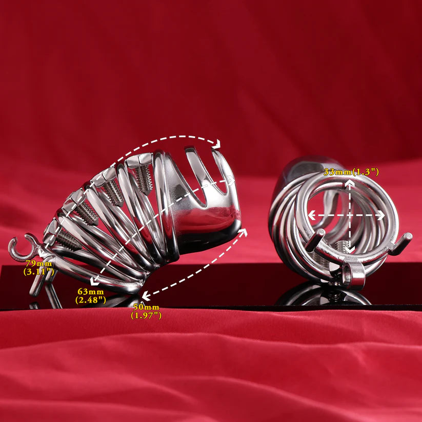 Grande cage de chastete design a vis BDSM