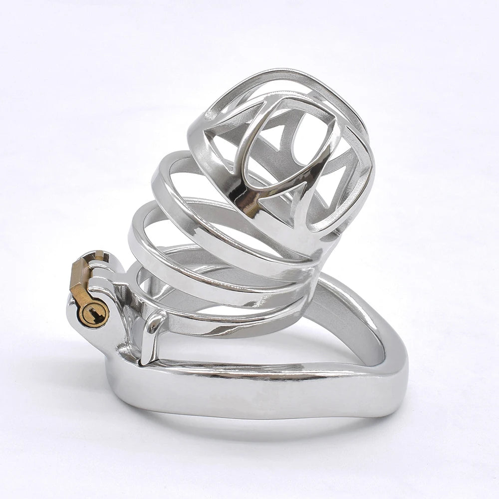 Grande cage de chastete en metal pour soumis