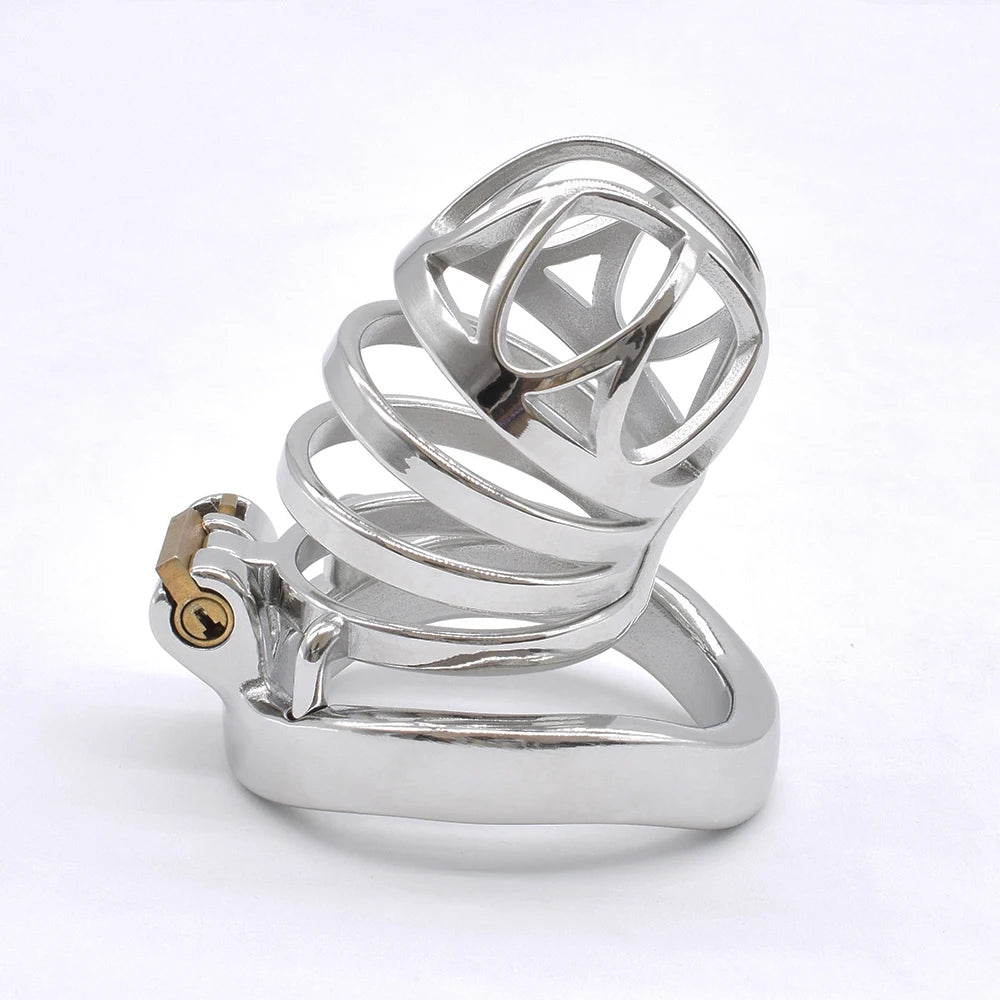 Grande cage de chastete en metal pour soumis