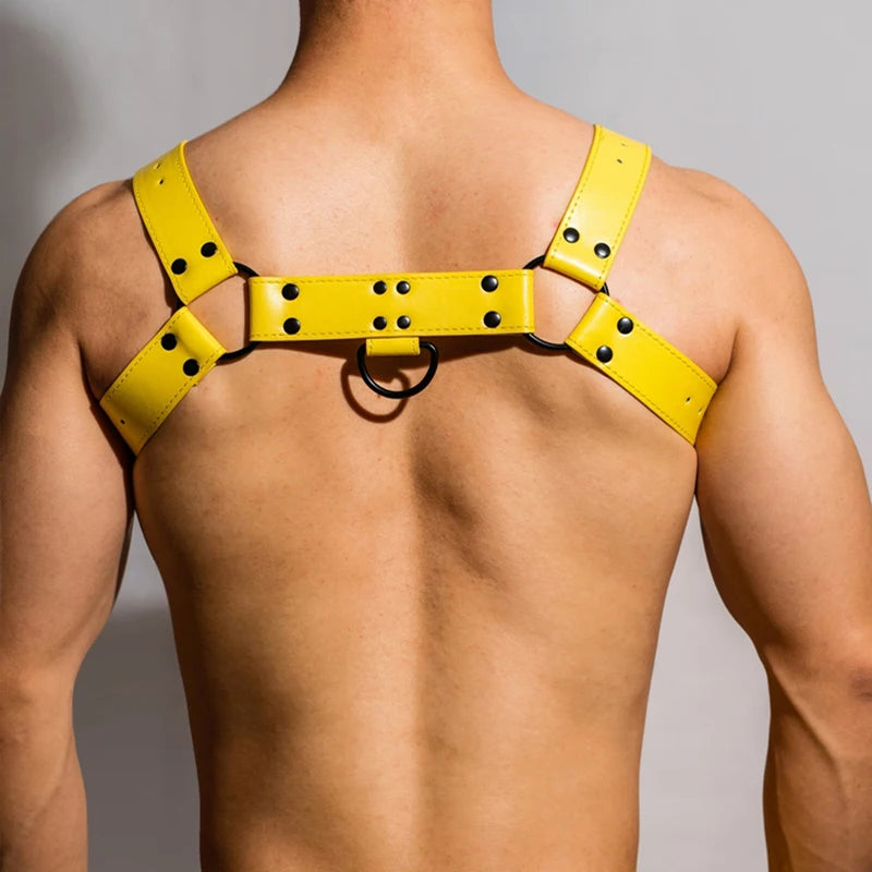 Harnais BDSM Jaune et Noir 