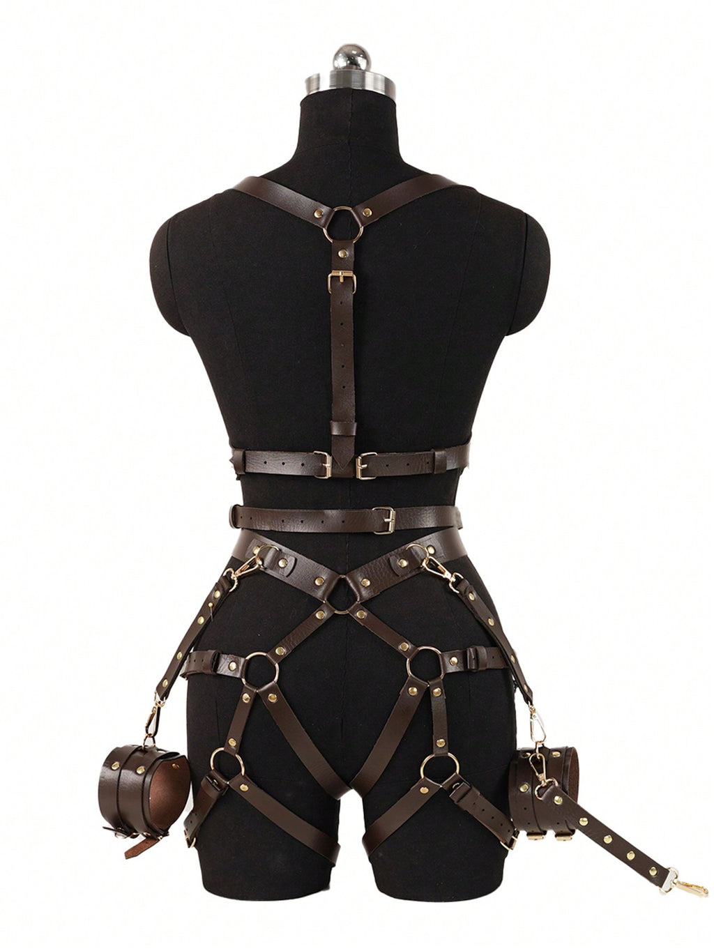 Harnais BDSM Marron Integral pour femme 