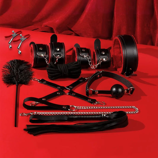 Kit BDSM Bondage Rouge et Noir 