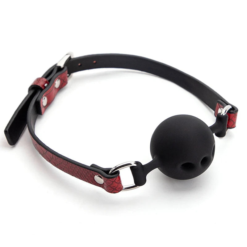 Kit BDSM Peau de Serpent Rouge baillon