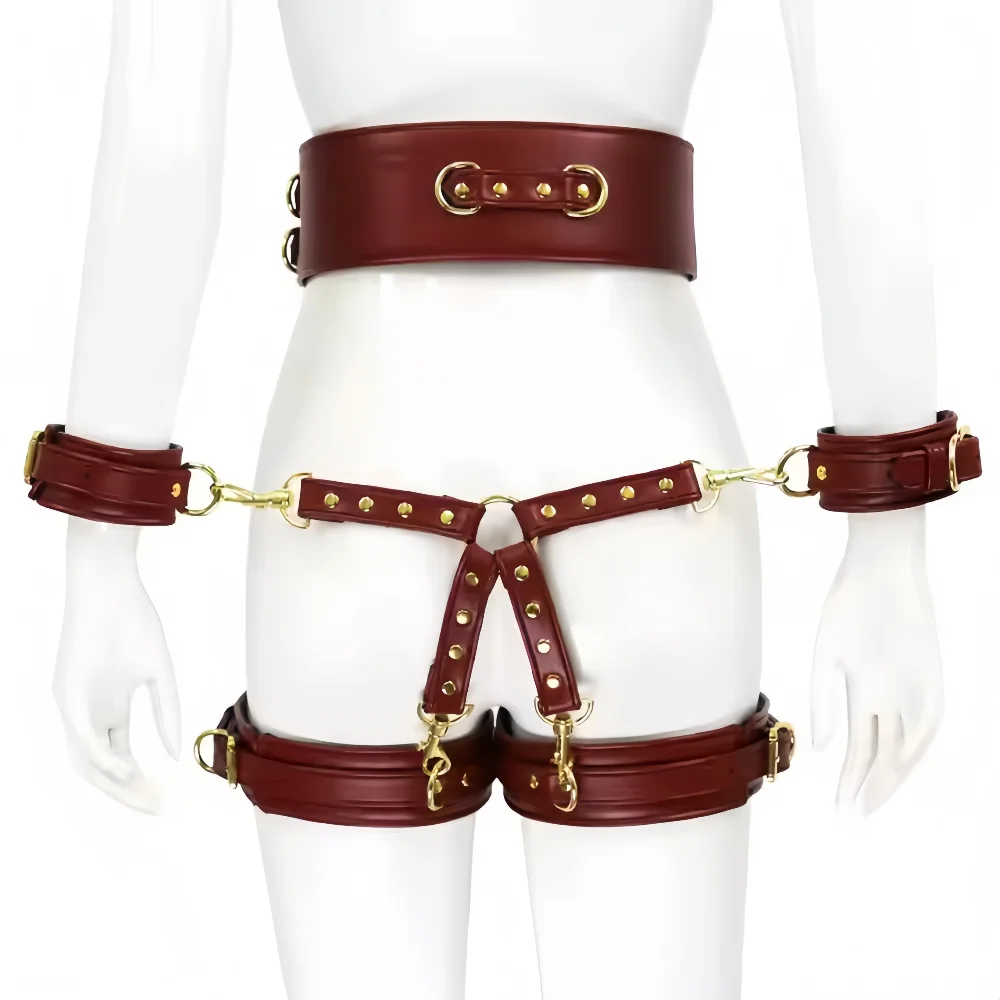 Menottes Harnais BDSM rouge