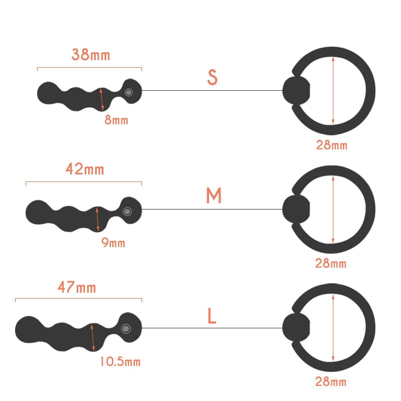 Perles de massage prostatique en metal tailles