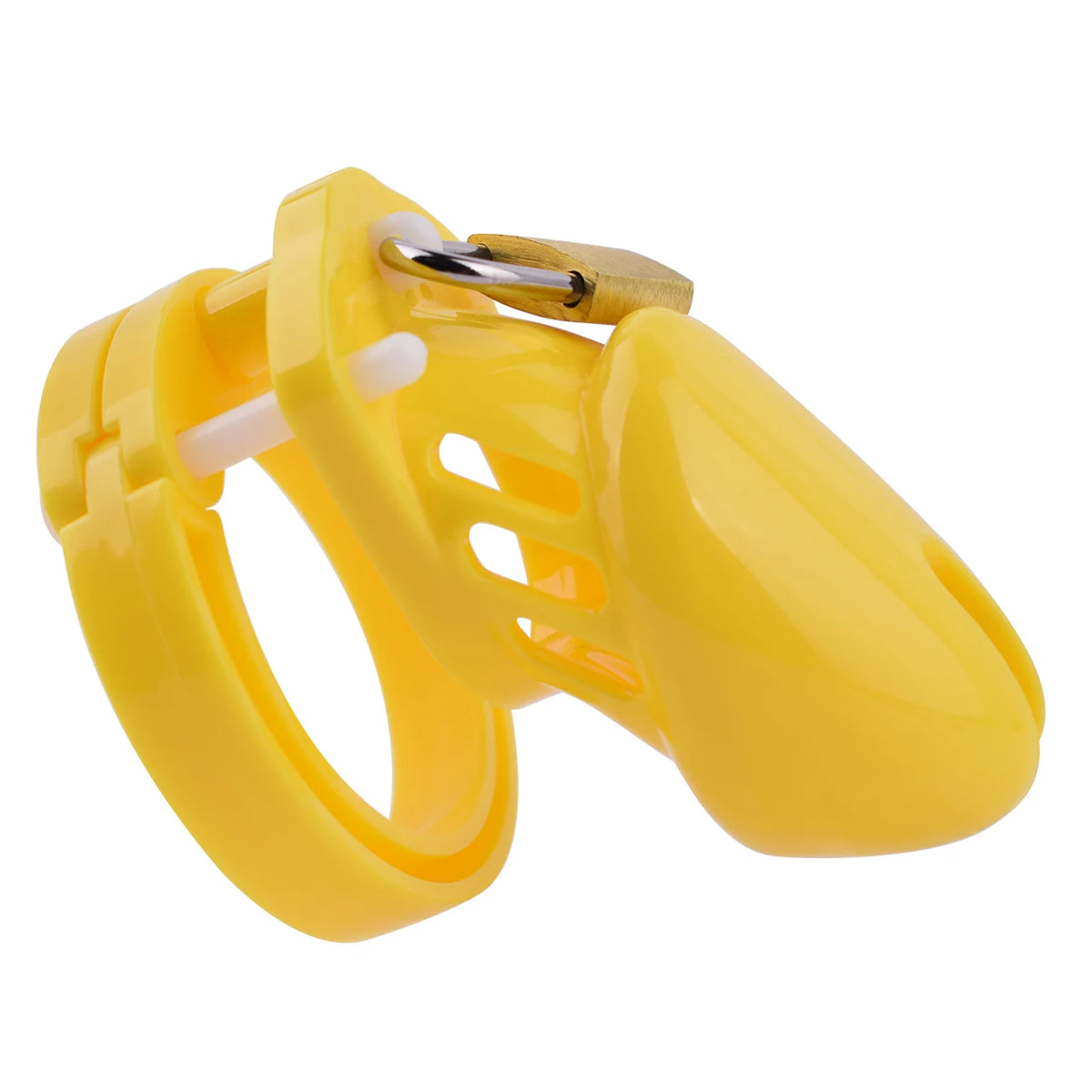 petite Cage de chasteté en plastique jaune