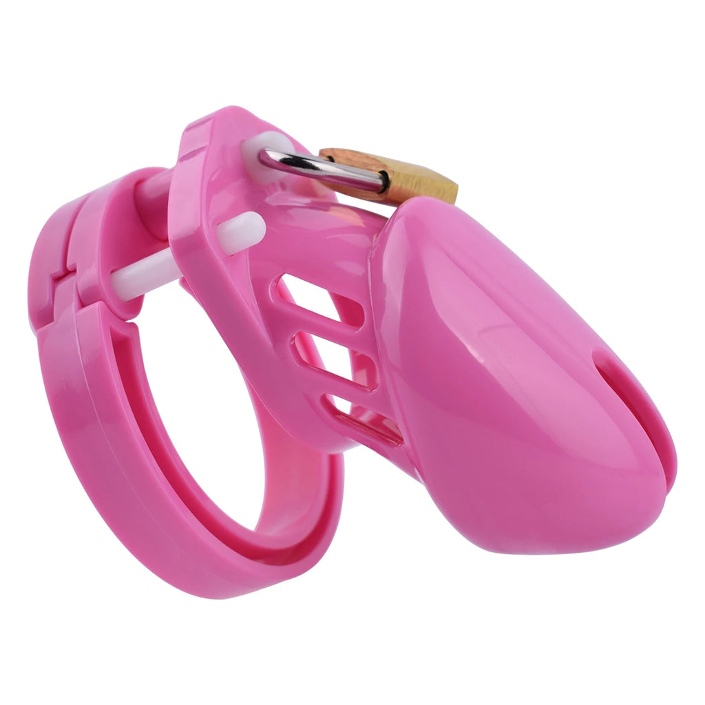 Cage de chasteté en plastique rose