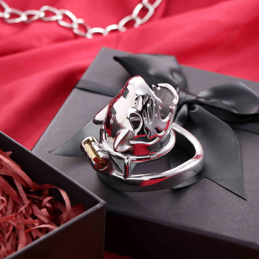 Petite cage de chastete Tigre en metal