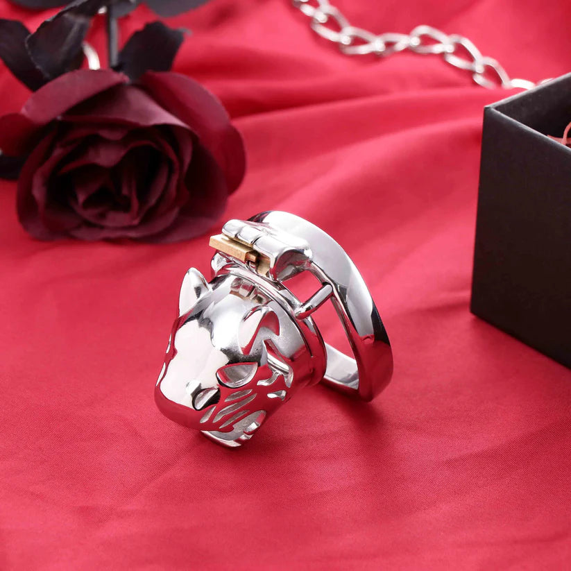 Petite cage de chastete Tigre en metal