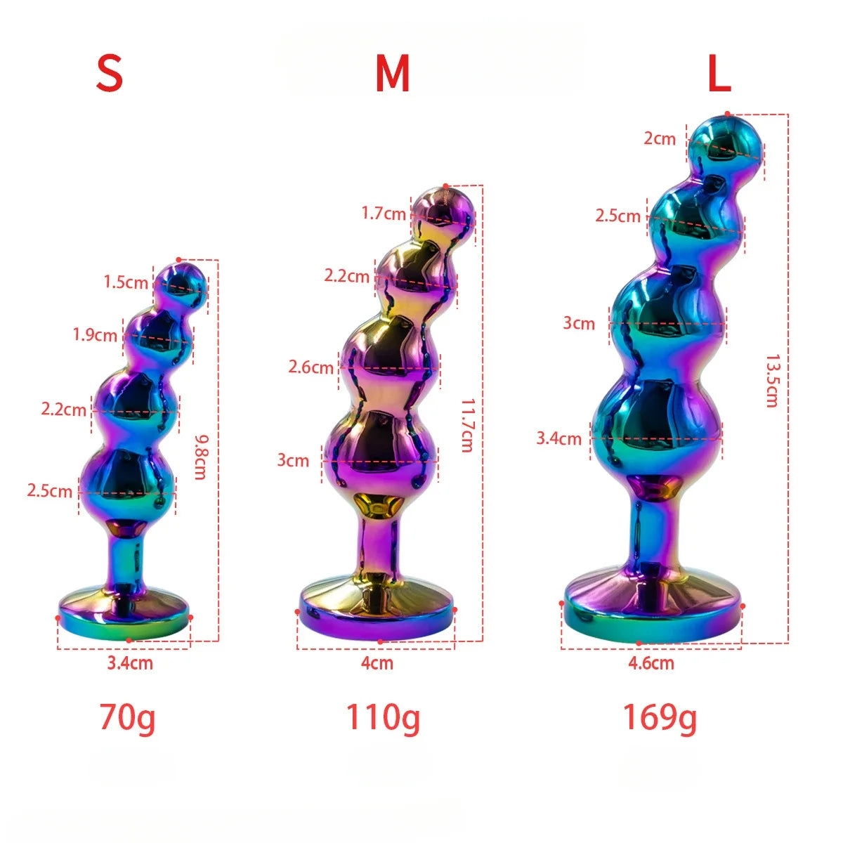 Plug Anal Perle Colore en metal 