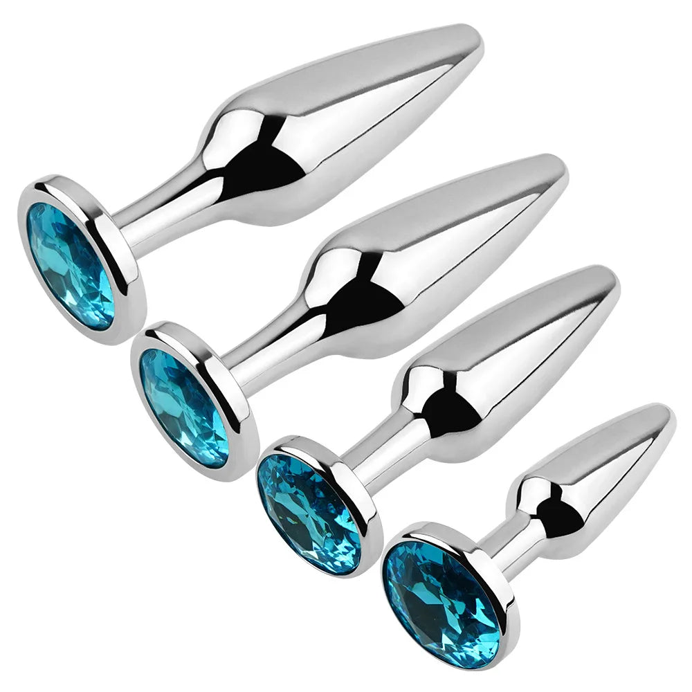 Plug Anal allonge Diamant Bleu 