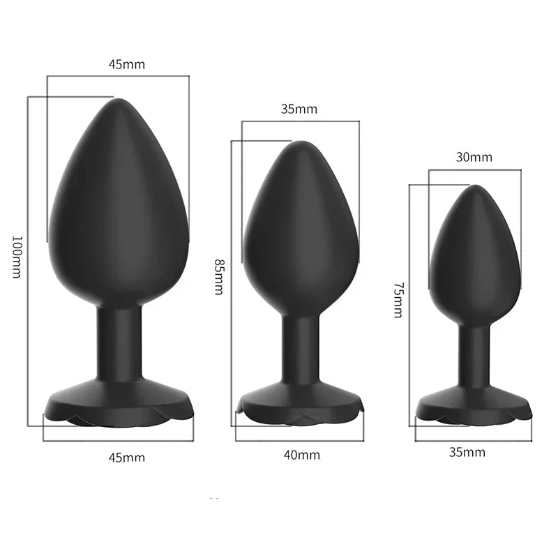 Plug Anal fleur noir en silicone