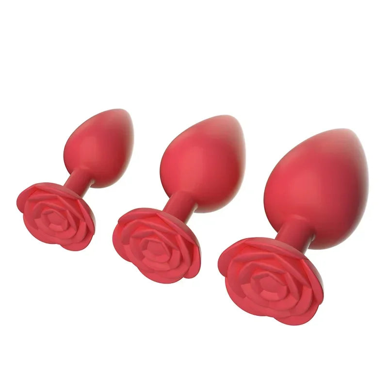 Plug Anal fleur rouge en silicone