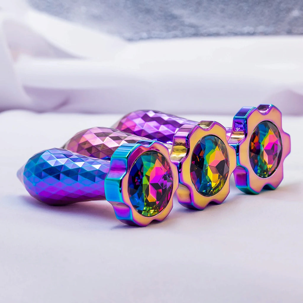 Plug anal design losange colore en metal 