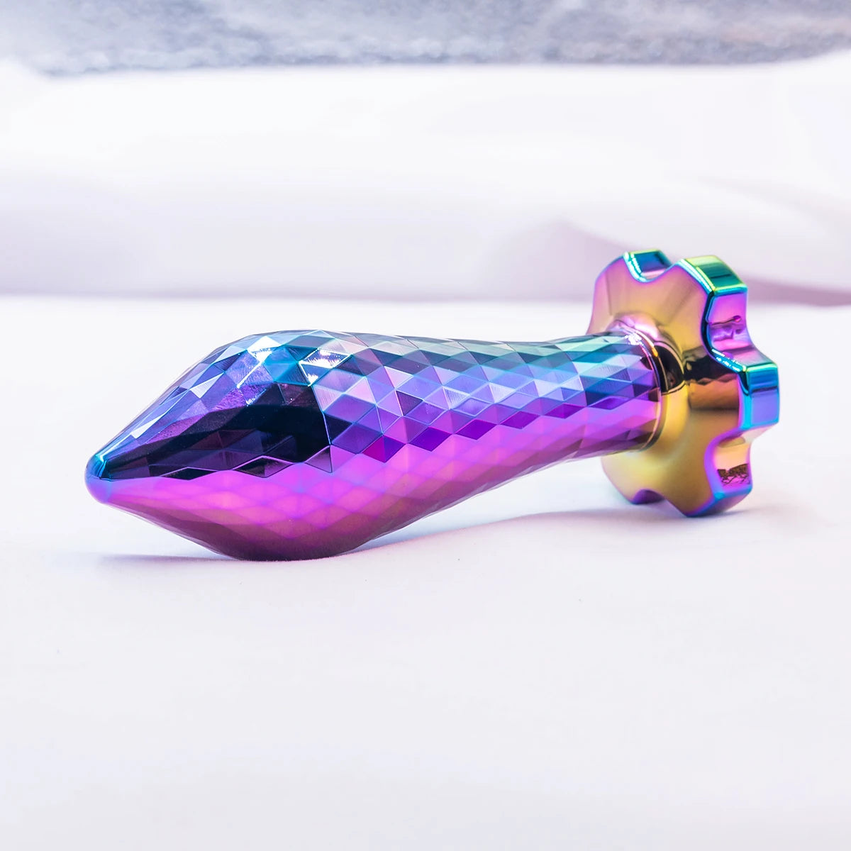 Plug anal design losange colore en metal 