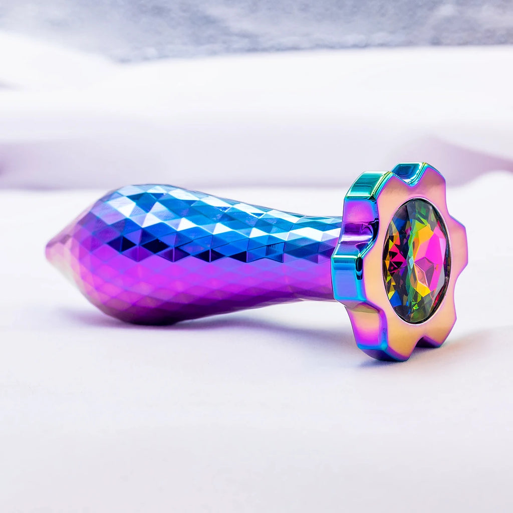 Plug anal design losange colore en metal 