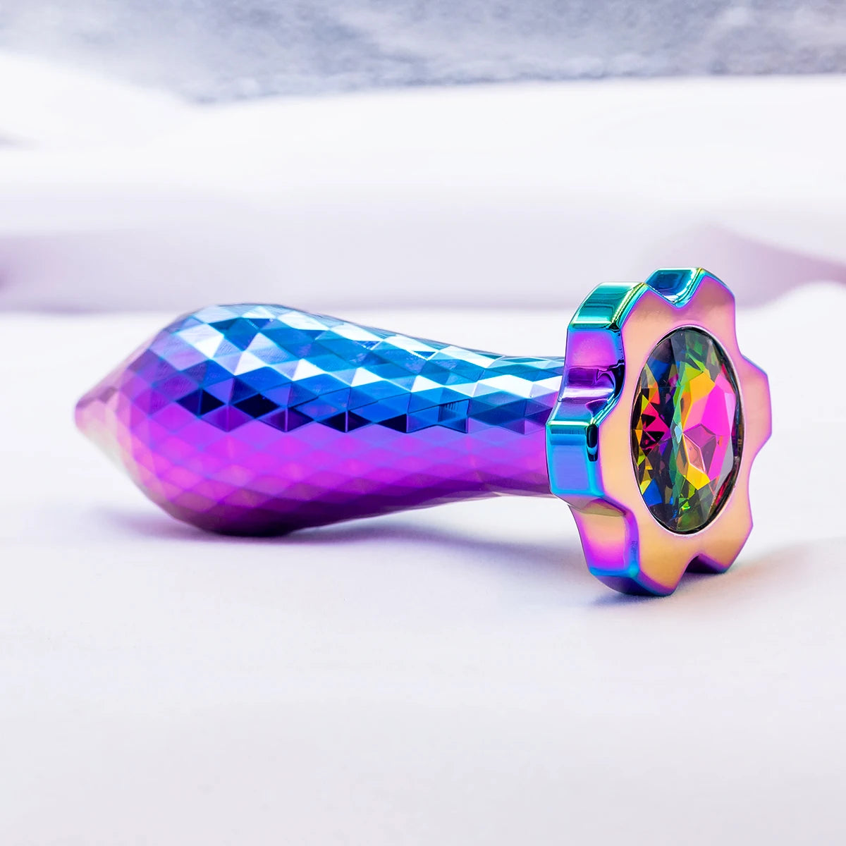 Plug anal design losange colore en metal 