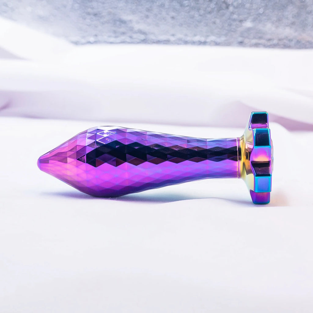 Plug anal design losange colore en metal 