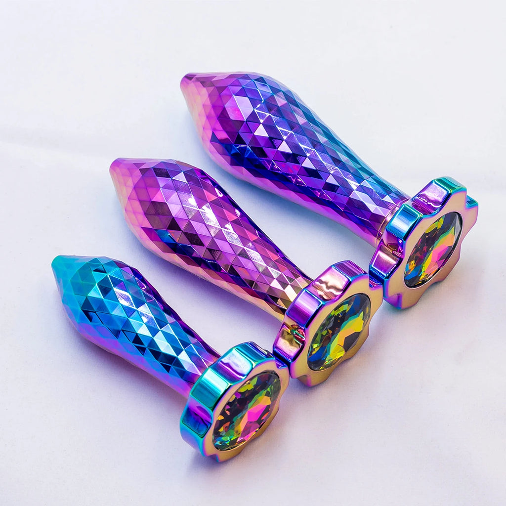 Plug anal design losange colore en metal 
