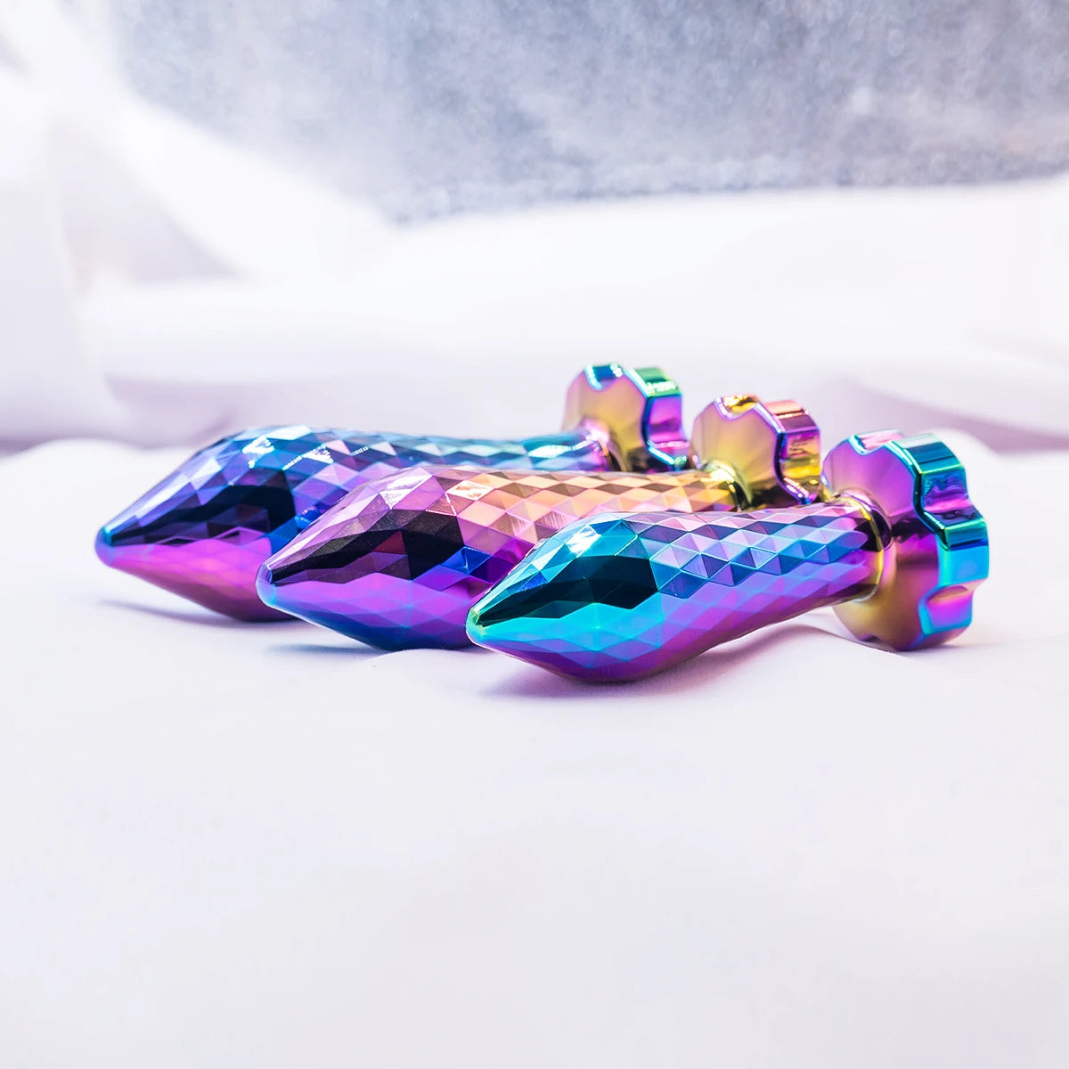 Plug anal design losange colore en metal 