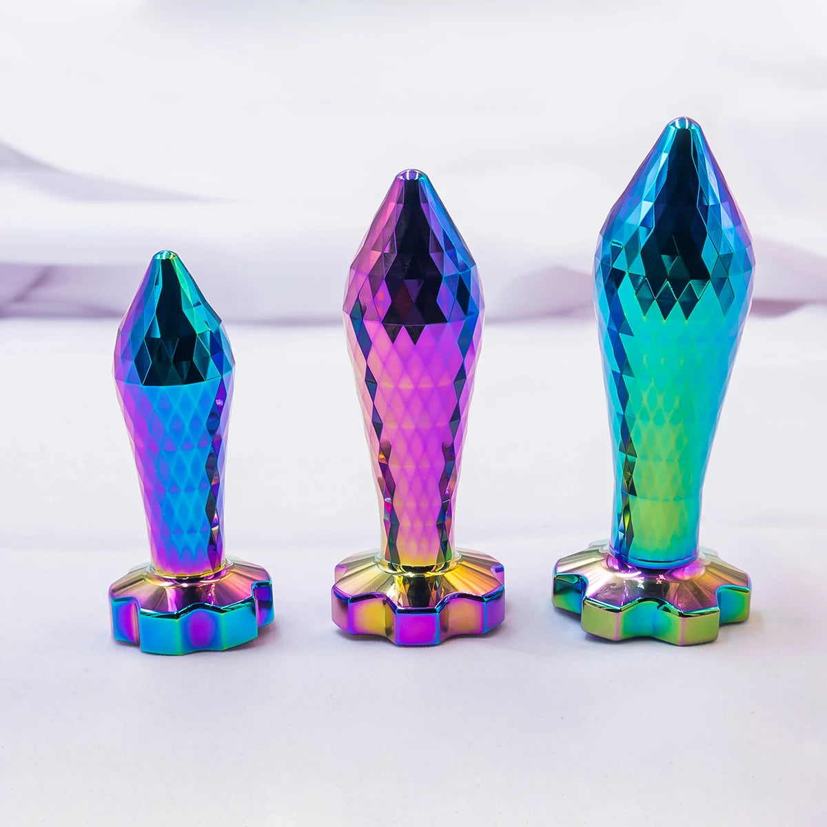 Plug anal design losange colore en metal 