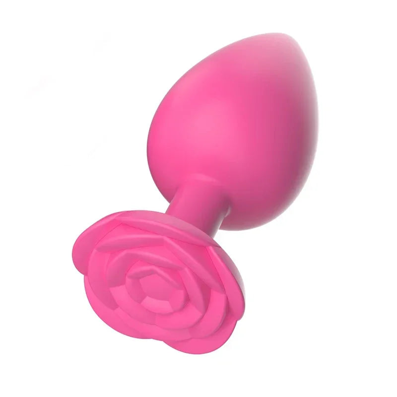 Plug anal fleur rose en silicone